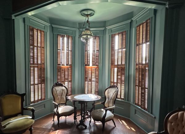 The Clayton House, Fort Smith, Arkansas, features this large bay window in its parlor.