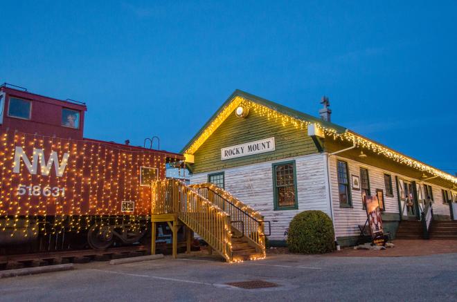 Rocky Mount Train Depot - Christmas Lights