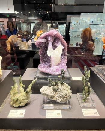 Display of colorful rocks at Mines Museum of Earth Science