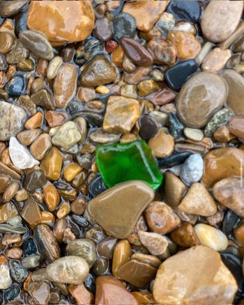 Beach Glass On Lake Michigan's South Shore