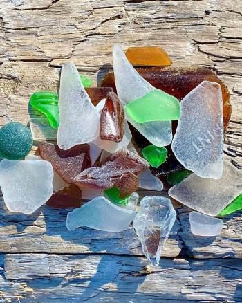 Pile of beach glass by Charlotte Hernandez