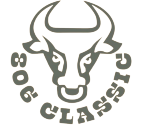 806 Classic Logo - gray bill with ring in nose with 806 classic curved around the bottom of the image