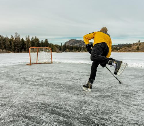 Playing Hockey at Inks Lake