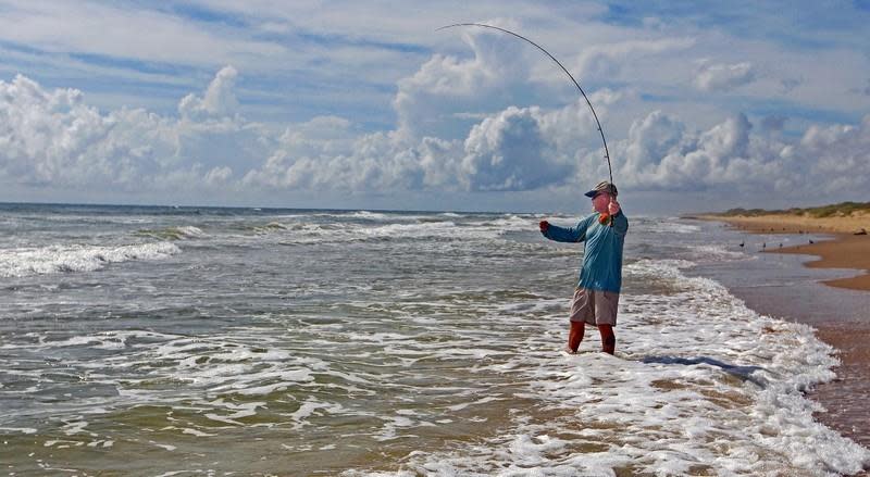 Fast catch at Turtle Cove, Port Aransas 