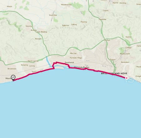 Worthing to brighton cycle route