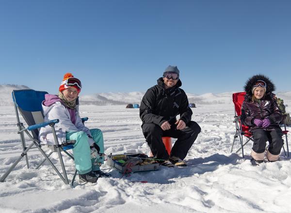 Lake Granby Ice Fishing Family