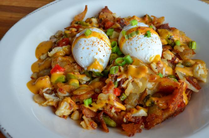 Iron Rooster restaurant crab hash.