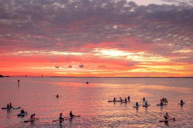sunset paddle with capitalSUP