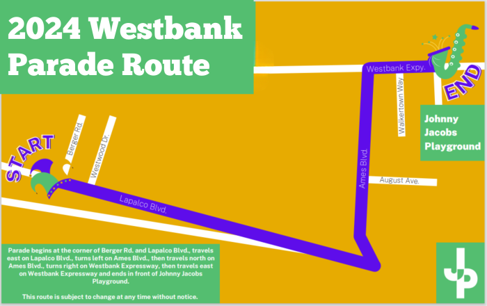 Westbank Mardi Gras Route