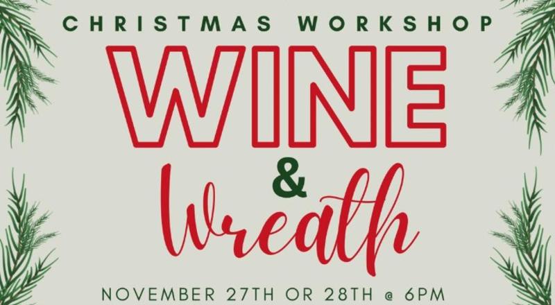 Make plans to stop by 5 East in Mooresville to create your very own Christmas wreath (along with wine and cake)!