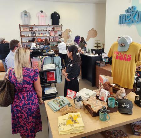 Inside the Visit McKinney shop during the open house
