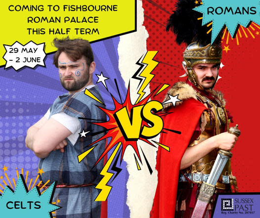 A poster for Celts V Romans at Fishbourne Roman Palace