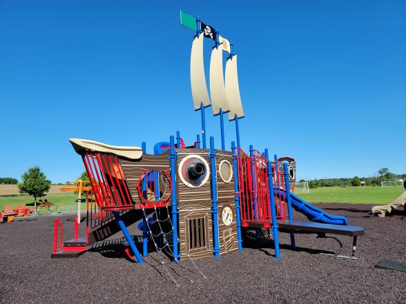 Pirate Ship Feature at Outhouse Park Playground in Canandaigua