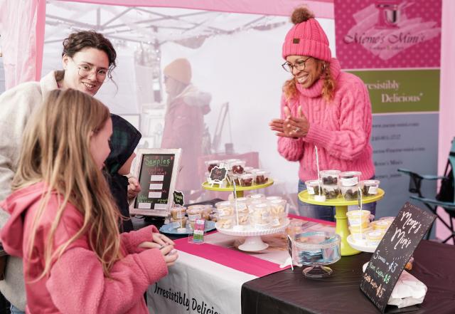 People at a holiday market