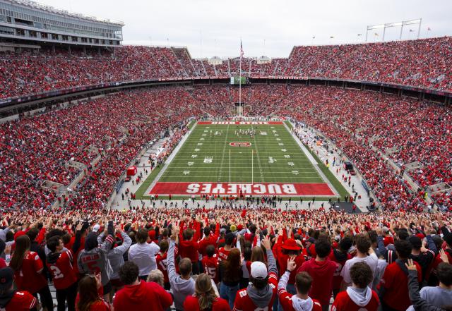 Ohio Stadium filled with fans during a Buckeyes football game
