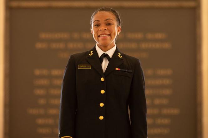 Sydney Barber in dress blues.