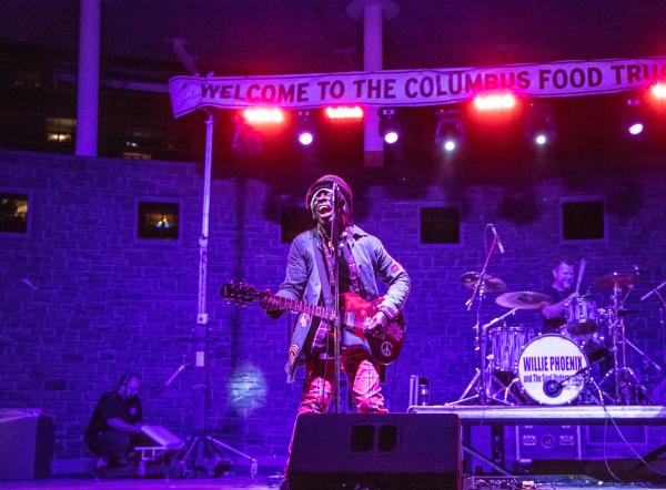 Live band playing music during Columbus Food Truck Festival