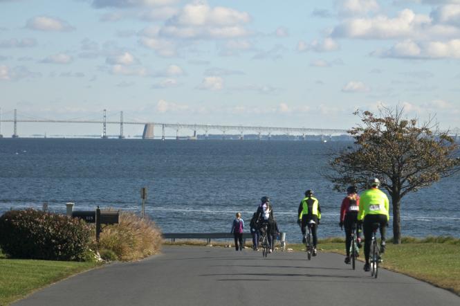 Bay bridge views for lifeline 100 bike riders