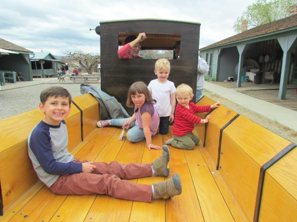 Kids Riding on Cross Orchards Historic Site's Ride-On-Train