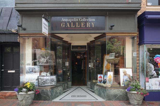 The entrance to the Annapolis Collection gallery on West St. in Annapolis