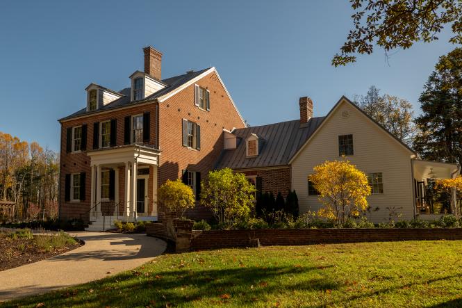 a historic home on the grounds of the Smithsonian Environmental research center