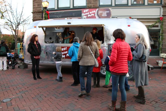 Hot cocoa truck in an old airstream trailer at the Chocolate Binge Festival