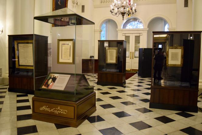 The documents of the Founding Freedoms Exhibit on Display