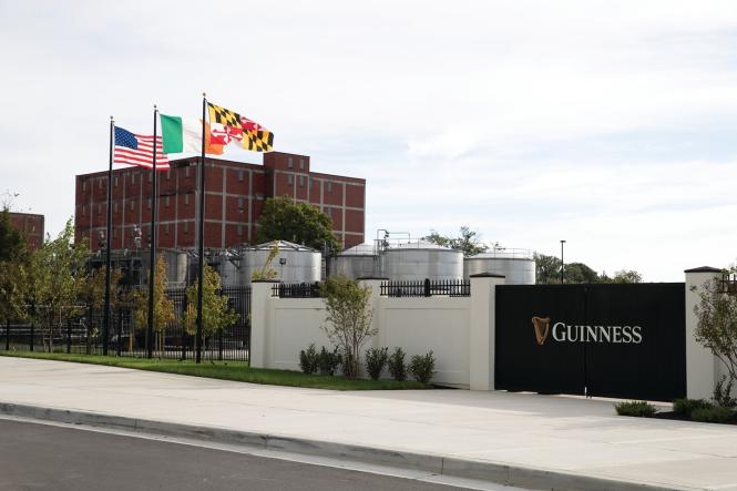 Guinness Open Gate Brewery just outside of Baltimore flies the US, Irish & MD Flags.