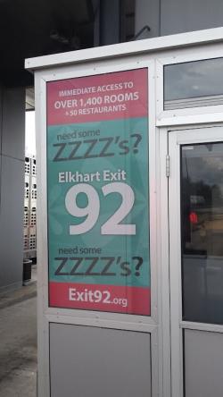 Toll booth sign