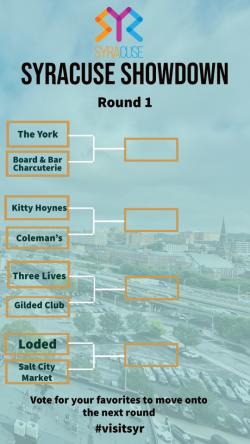 Syracuse Showdown Bracket featuring 32 local businesses