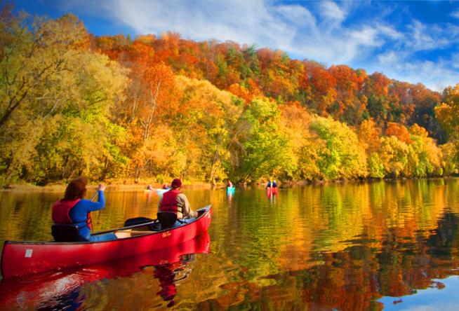 Fall Colors on the Water in Roanoke, VA