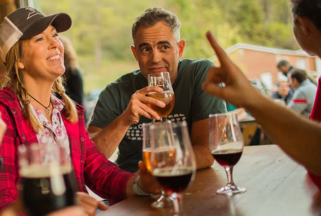 Post ride beers at Parkway Brewing