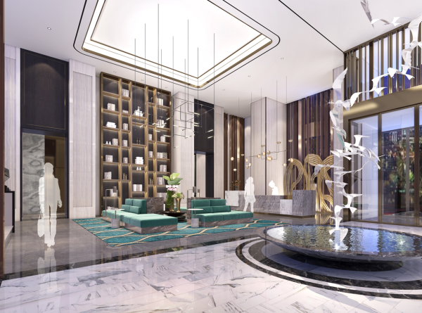 Blossom Houston Hotel rendering of lobby
