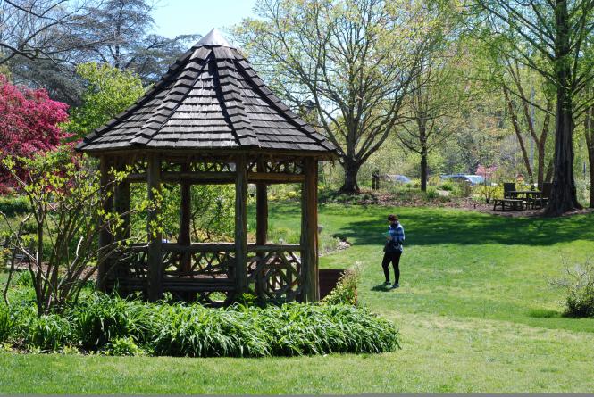 London Town and Gardens gazebo in a field near the South River