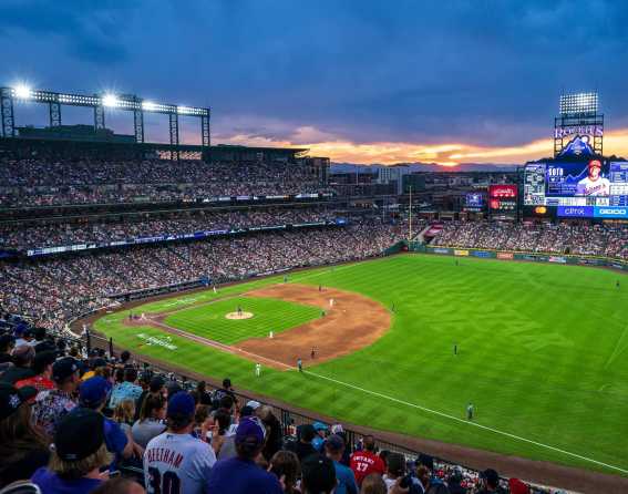 Sunset over Coors Field during the MLB All-Star Game