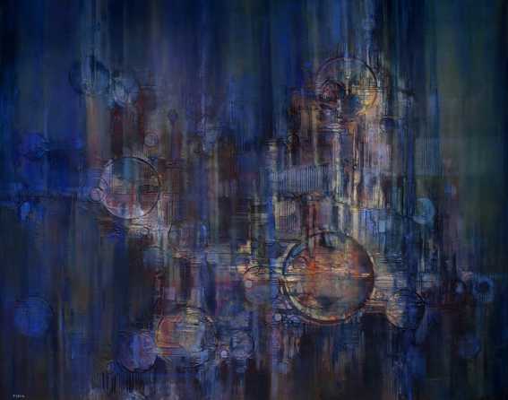 Pawel Kontny marble dust painting at Kirkland Museum of Fine & Decorative Art