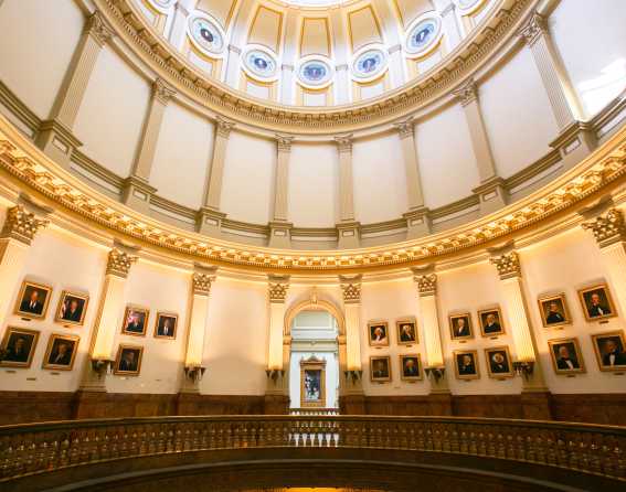 Interior view of the dome at the Colorado State Capitol Building