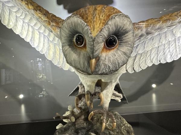 "Barn Owl" is a Boehm Porcelain piece on permanent display at  the Fort Smith Regional Art Museum in Fort Smith, Arkansas