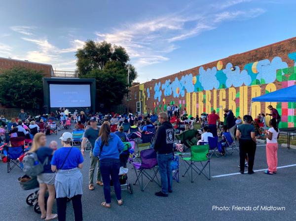 Free movie nights at the Midtown Cinema parking lot in the summer in Harrisburg, PA
