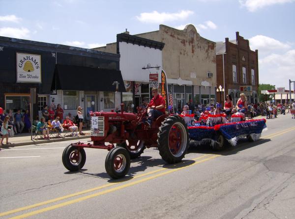 Antique tractor in the Morgantown Memorial Parade.