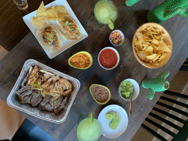 A spread of dishes at El Fenix in Irving, TX