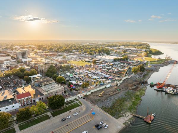 Downtown Paducah, KY at sunset