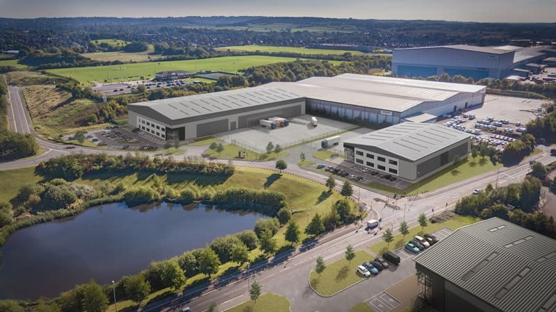 CGI image of twoÂ new units at St Modwen Park Stoke South