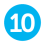 The number 10 in white inside a blue circle