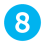 The number 8 in white in a blue circle