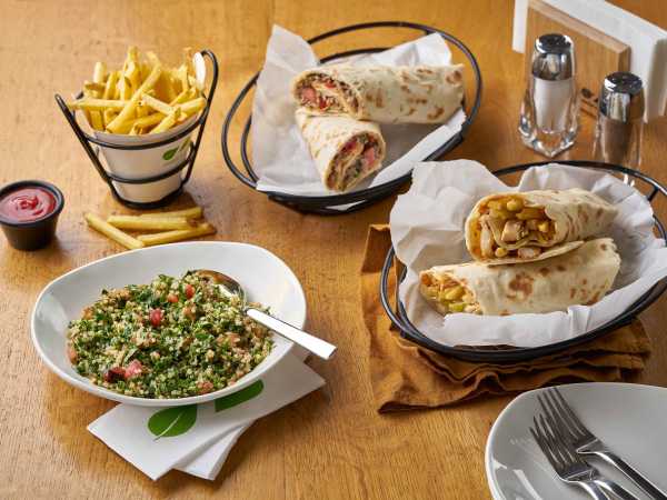 wraps and quinoa tabbouleh