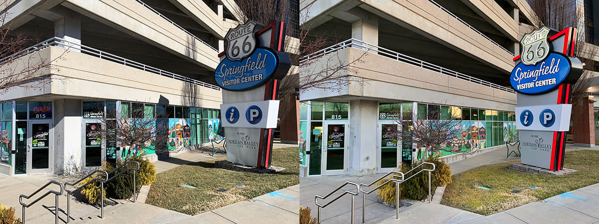 Side-by-side Visitor Center photo comparison