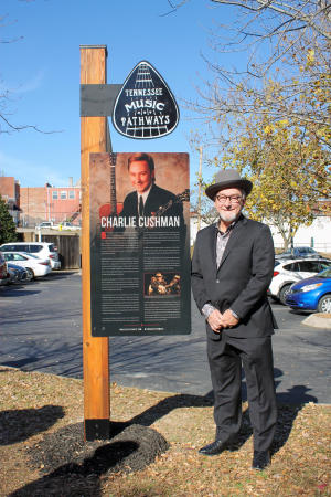 Charlie Cushman with his music pathways marker