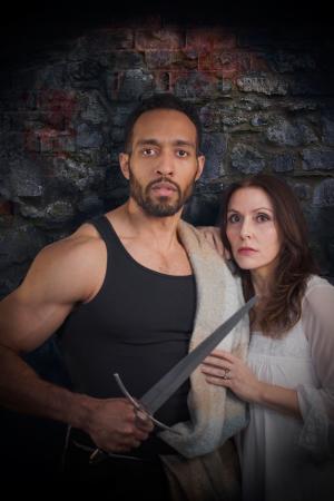 DazMann Still and Amy Frances Quint pose for Frog & Peach Company’s production of Macbeth