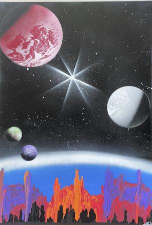 Space, Planets and Cliffs by Lionel Stone
